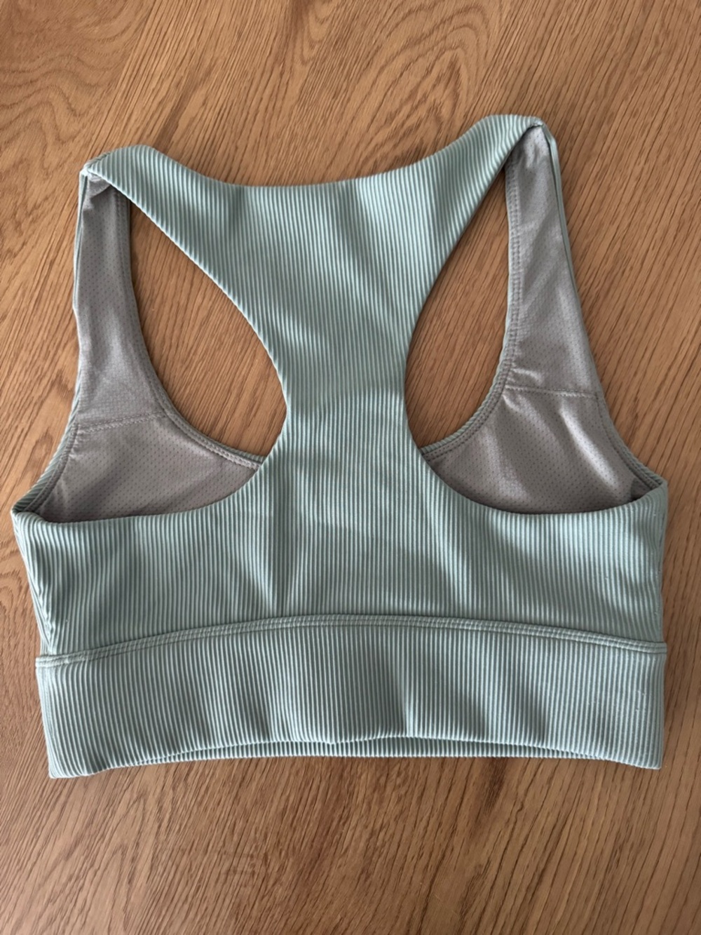 Meshki Sage Green Ribbed Racerback Sports Bra - Picture 2 of 3